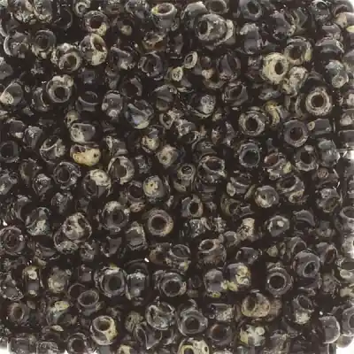 11/0 Miyuki Rocailles Perlen, Rund (ca. 2 mm), Farbe: Smoky Black, Picasso, Röhrchen mit ca. 23 Gramm Gratis Versand