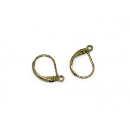 1 Paar bronzefarben Brisuren 16x10mm geschlossene Ohrhaken Ohrfedern bronzefarbene Brisuren - Schmuckzubehör zum Ohrringe selber Kostenfreie Lieferung