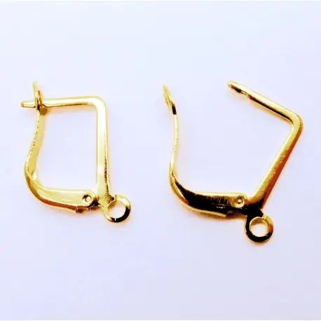 1 Paar goldfarben Brisuren 20x12,5mm geschlossene Ohrhaken - Schmuckzubehör Ohrringe Neue Kollektion