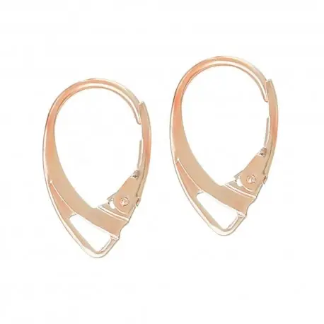 1 Paar rosegoldfarben light Brisuren 18x11mm geschlossene Ohrhaken - Schmuckzubehör Ohrringe Schnäppchen
