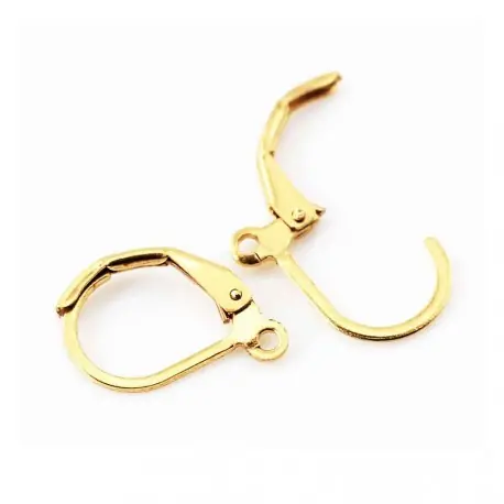 1 Paar 24k vergoldete Edelstahl Brisuren 15x10x2mm - Schmuckzubehör Ohrringe Neu