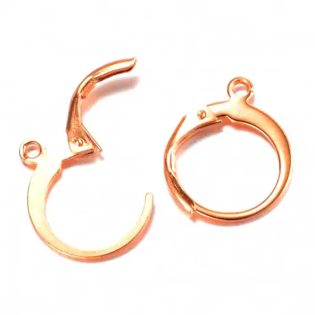 1 Paar rosegoldfarbene Edelstahl Brisuren 14,5x12,5mm - Schmuckzubehör Ohrringe Knallerangebot